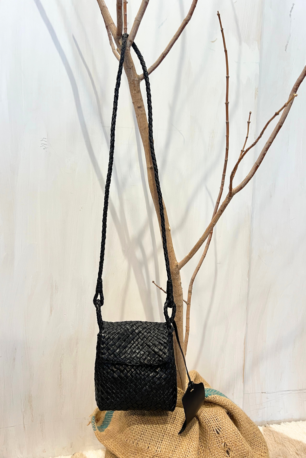 Tracolla Romance in pelle intrecciata