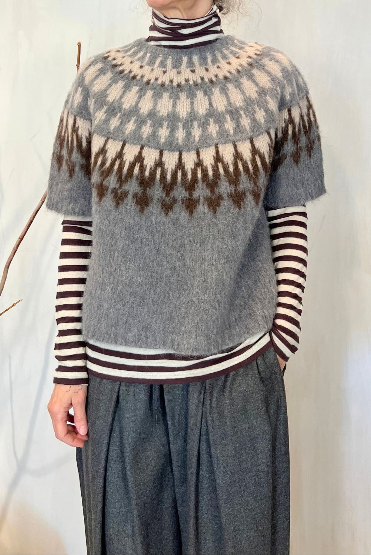 Maglia jacquard in alpaca