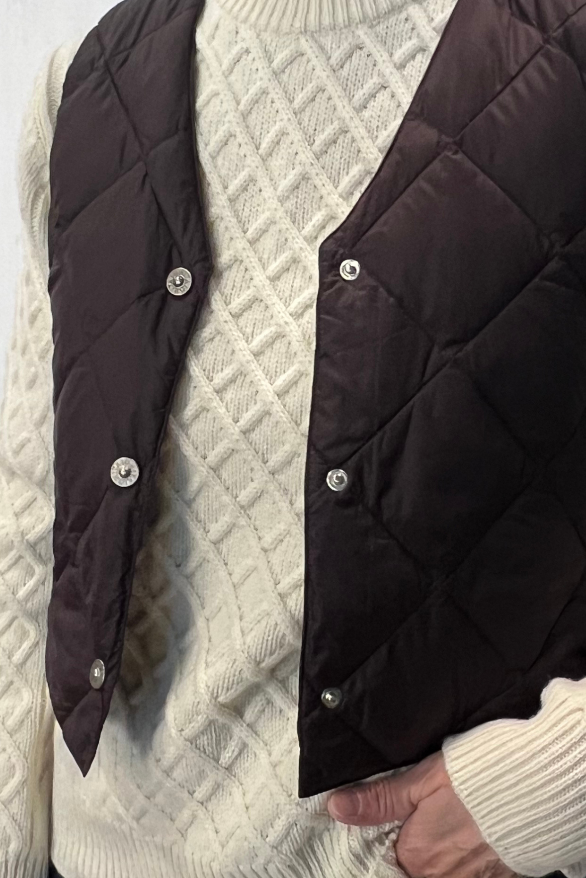 Gilet corto in piuma d'oca