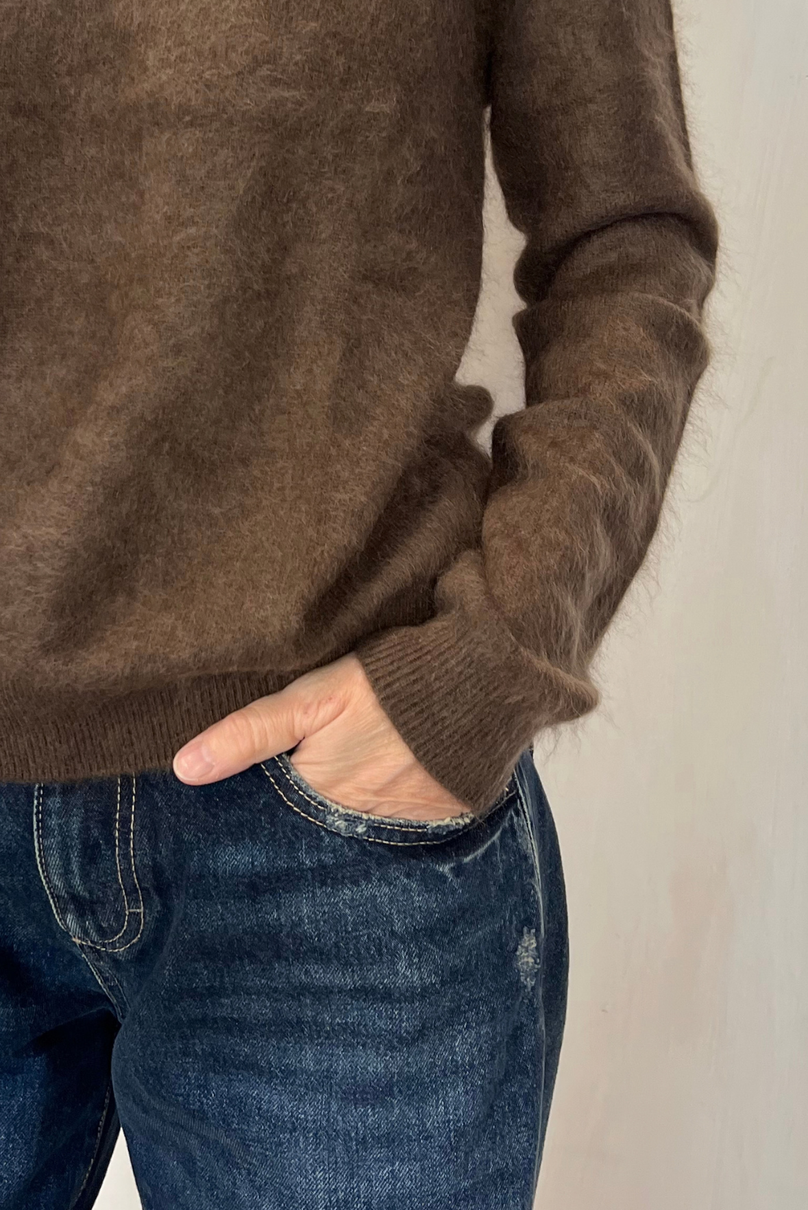 Maglia in cashmere peloso