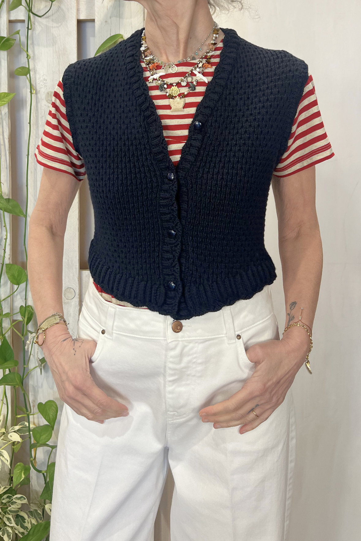 Gilet in maglia operata