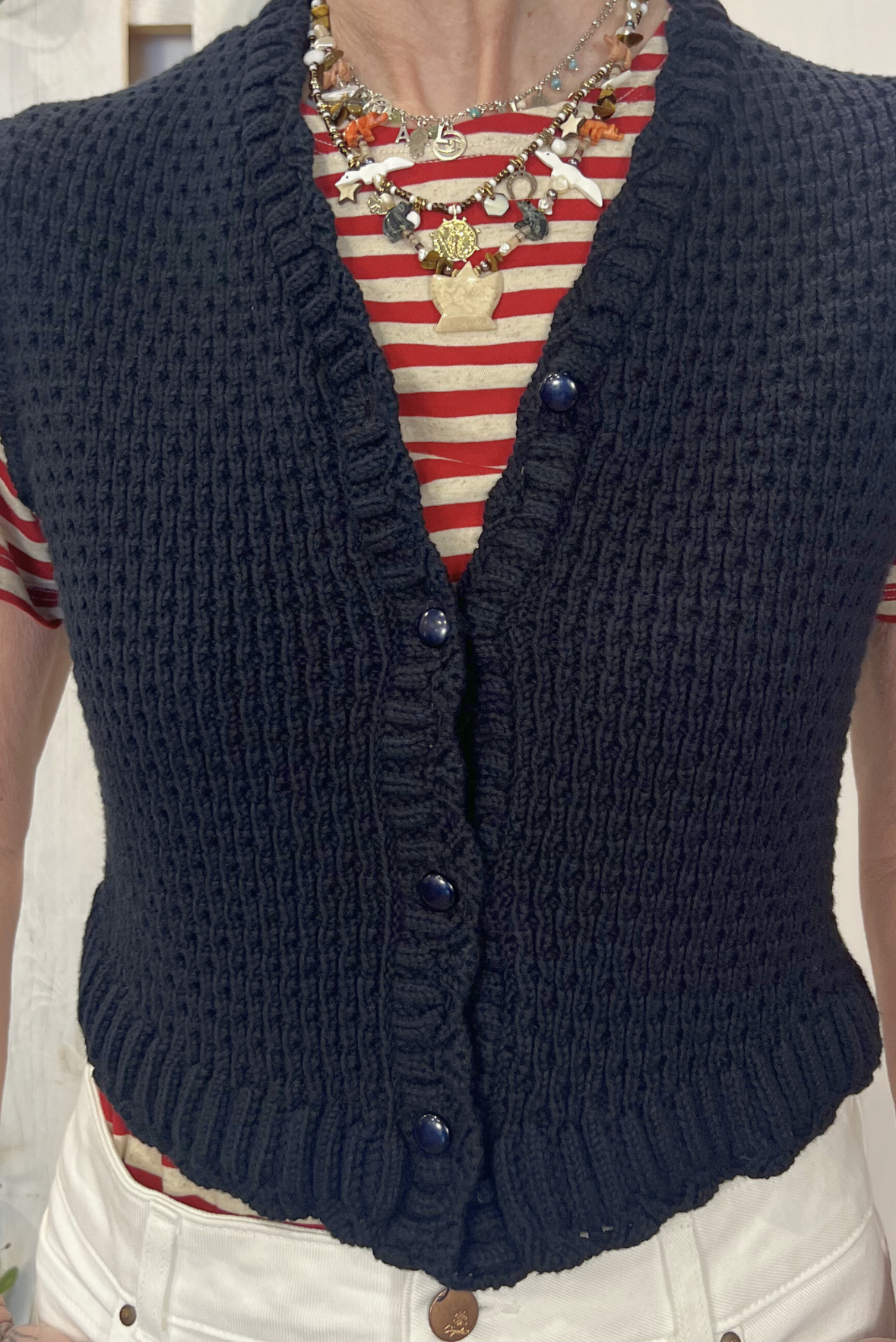 Gilet in maglia operata