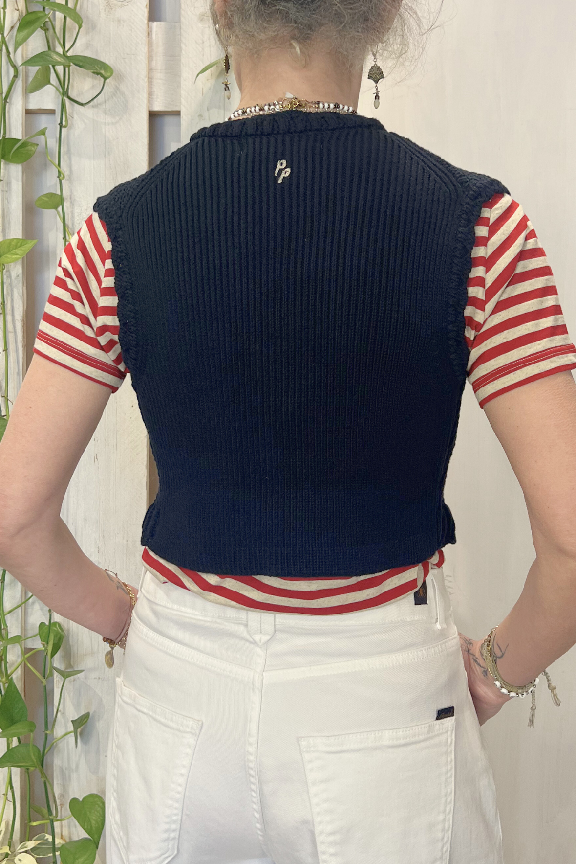 Gilet in maglia operata