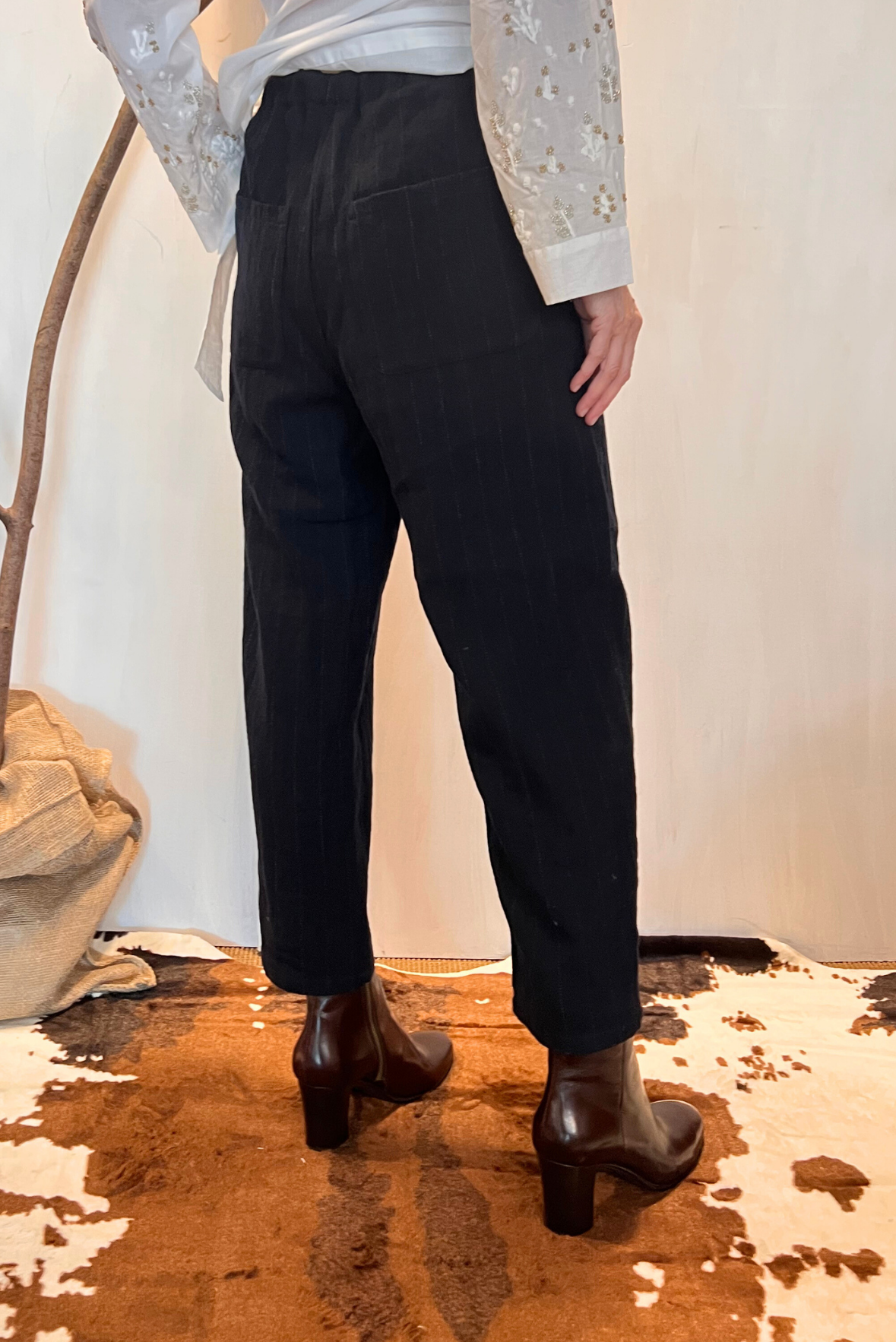 Pantalone balloon gessato