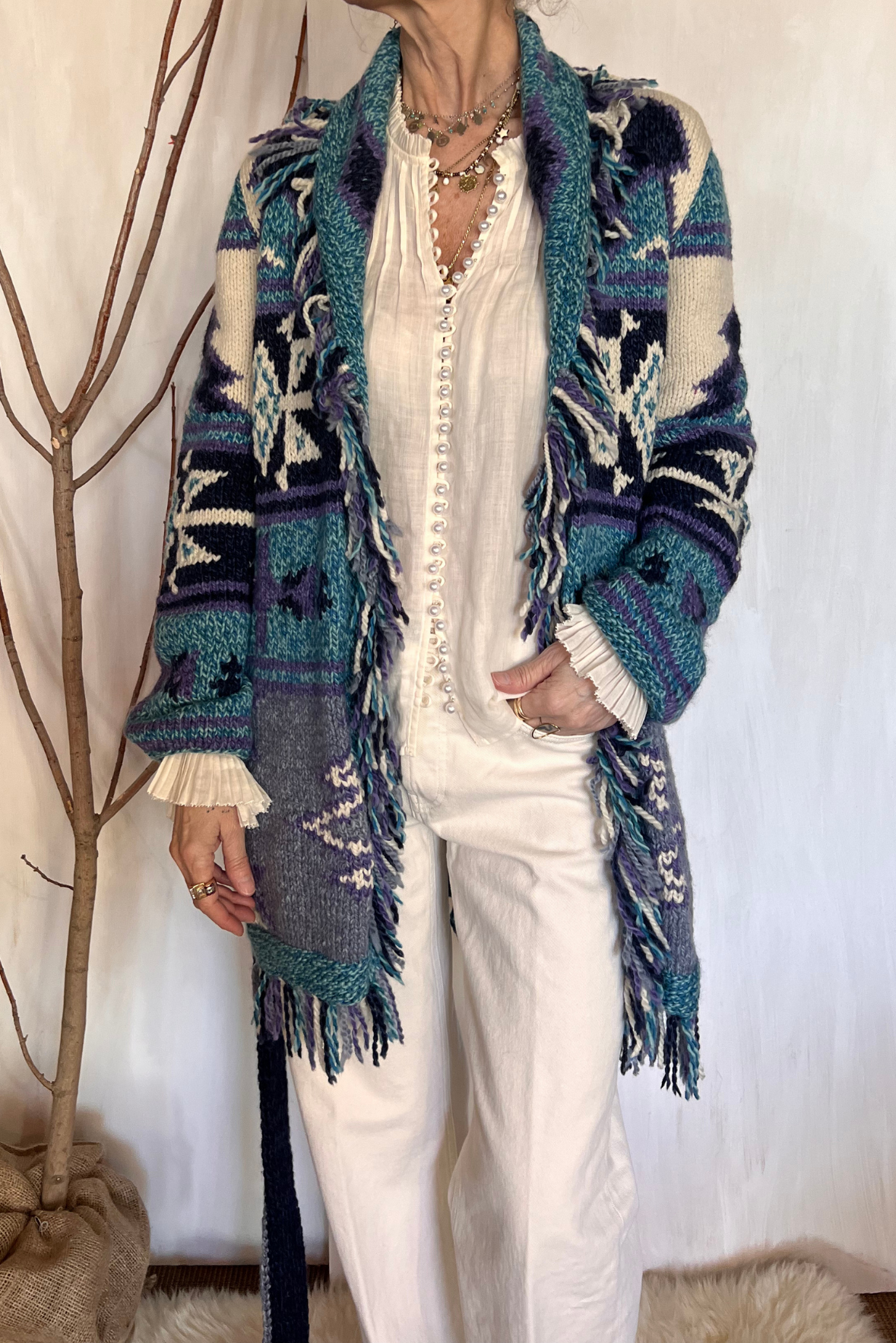 Cardigan con cintura
