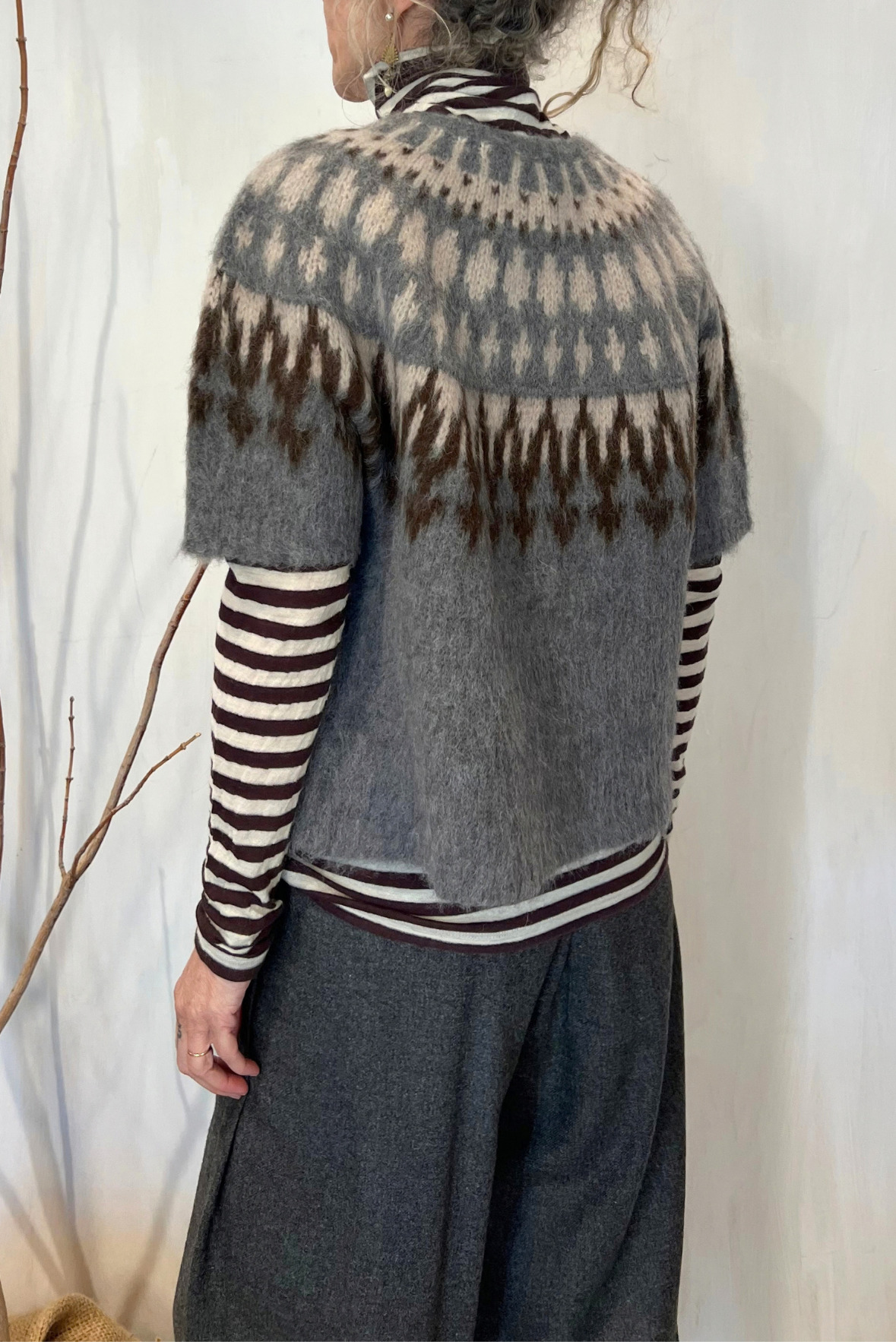 Maglia jacquard in alpaca