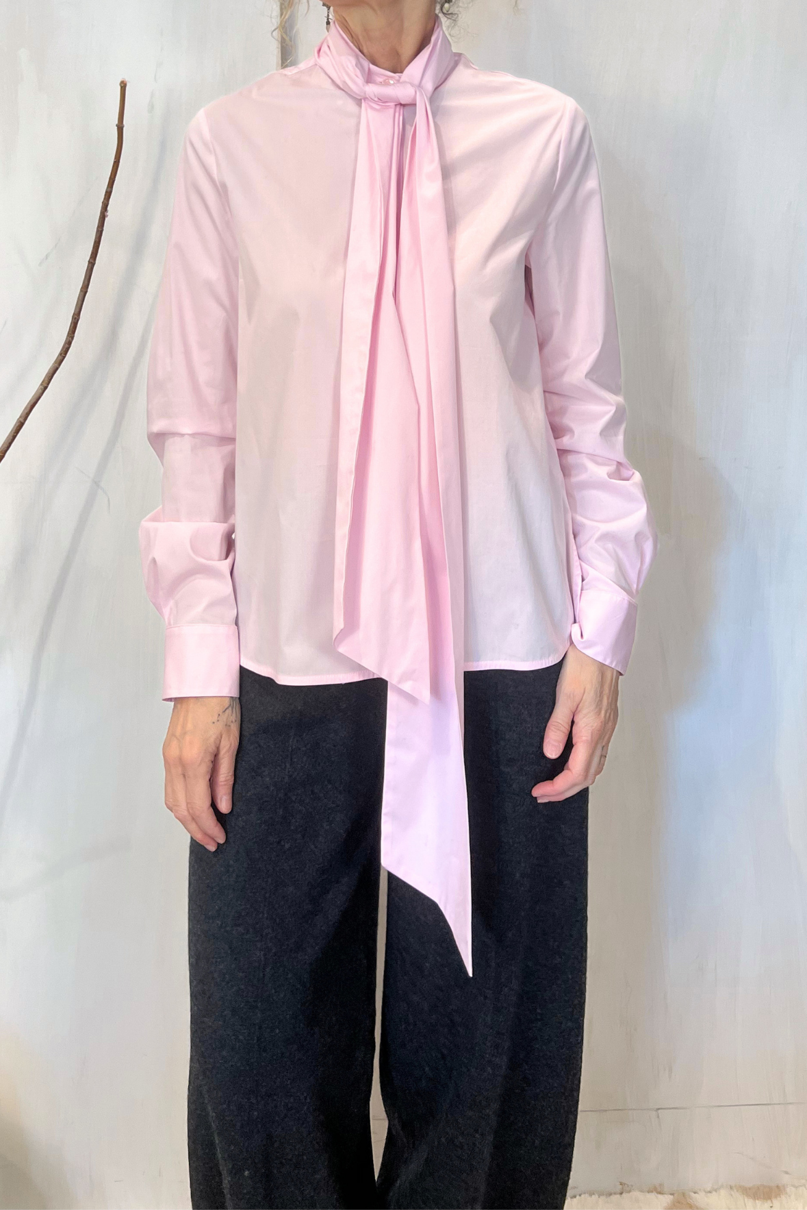 Camicia in popeline con fiocco