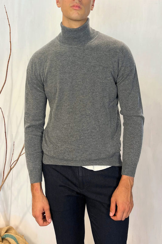 Maglia collo alto misto cashmere