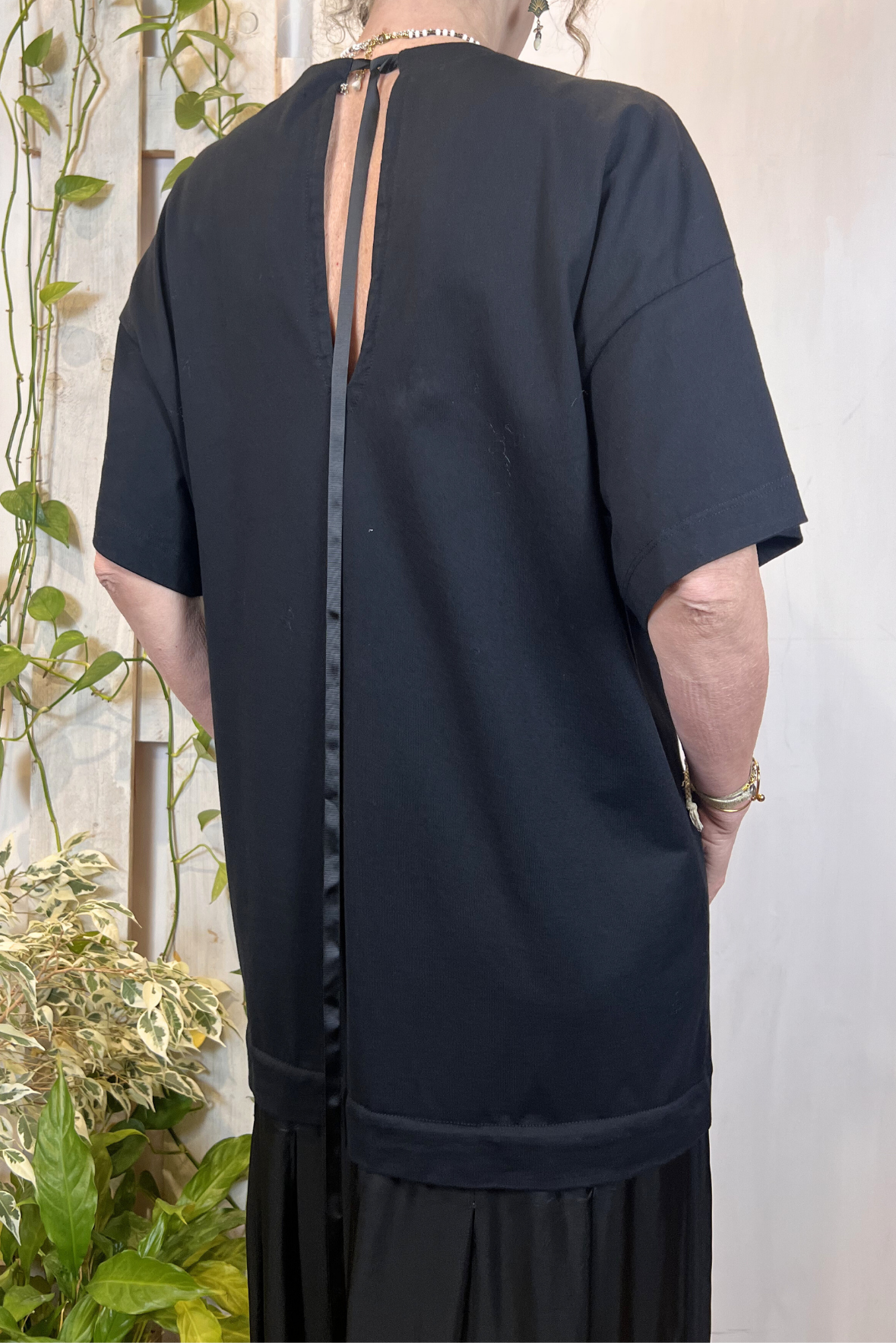 Abito lungo doppio tessuto