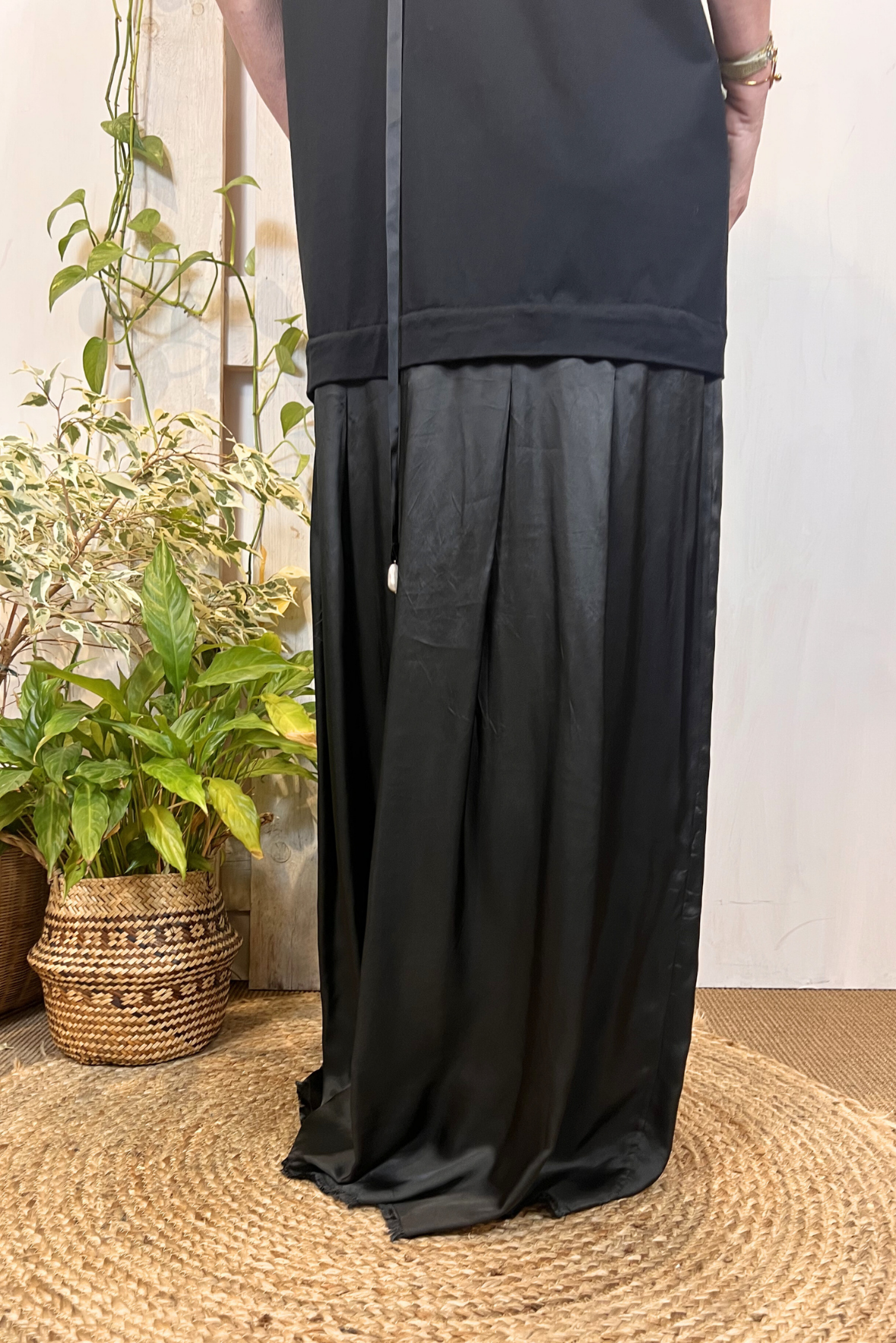 Abito lungo doppio tessuto