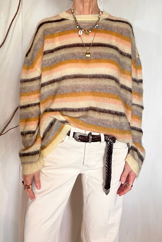 Maglia a righe in mohair