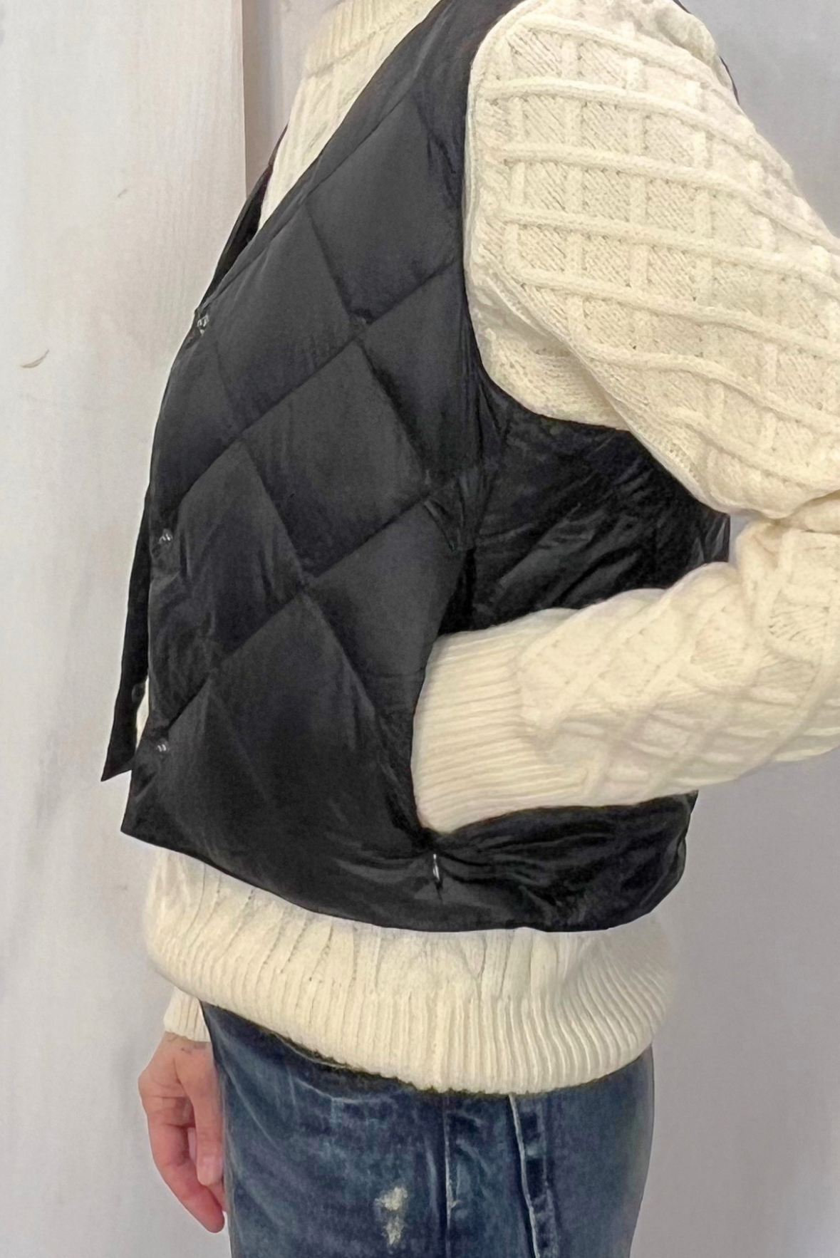Gilet corto in piuma d'oca