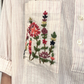 Camicia coreana a righe con ricami