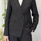 Blazer gessato in lino