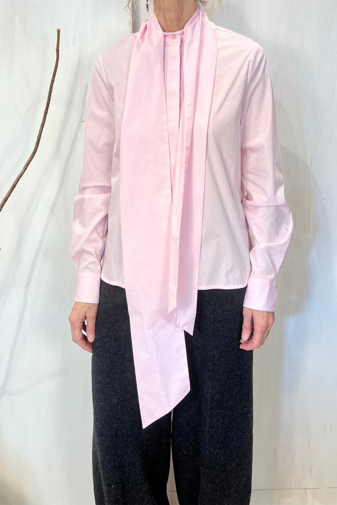 Camicia in popeline con fiocco