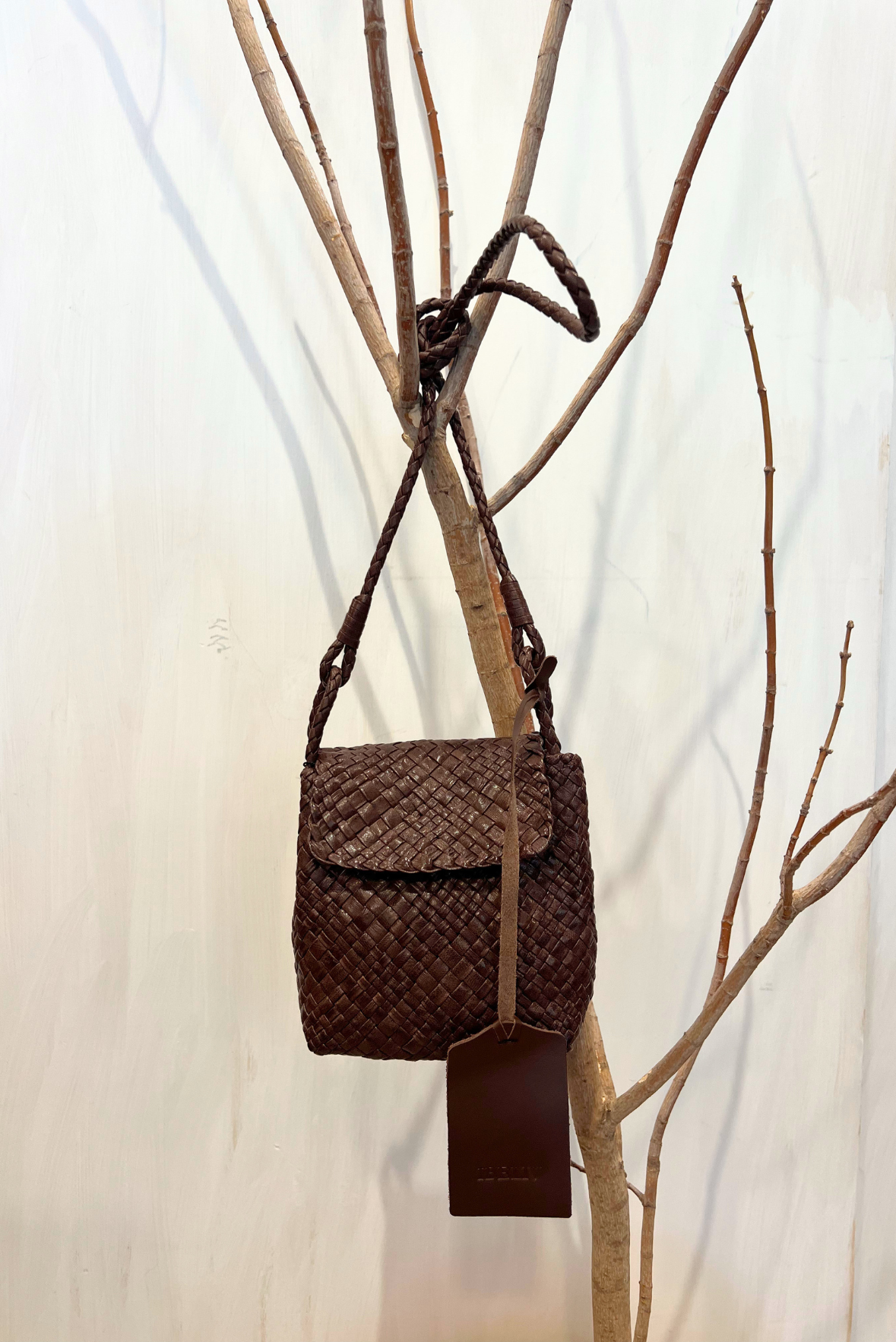 Tracolla Romance in pelle intrecciata