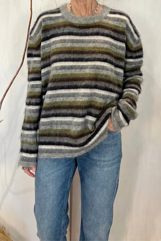 Maglia a giro in mohair