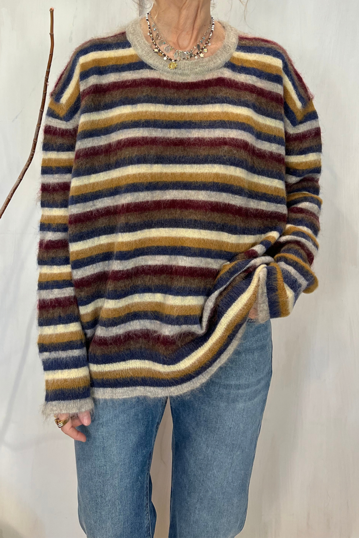 Maglia a giro in mohair
