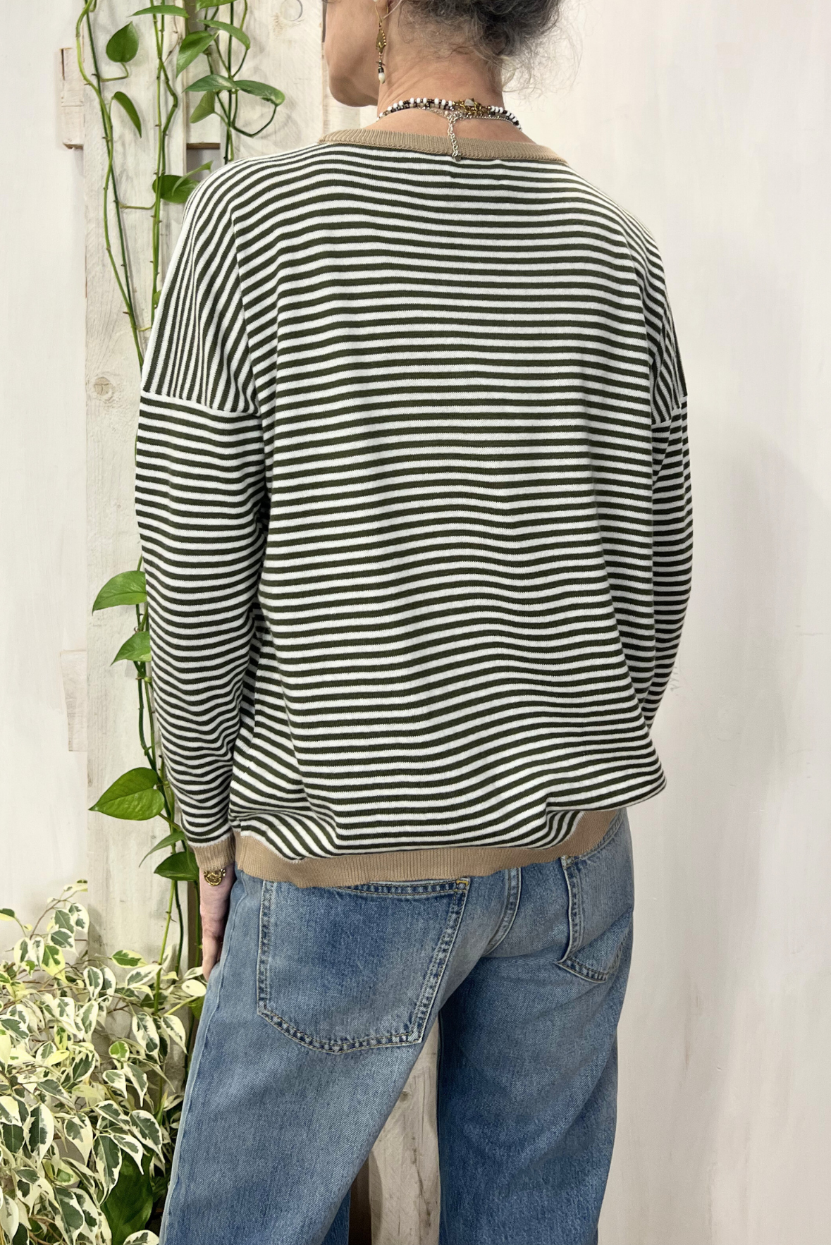 Maglia a righe misto cashmere