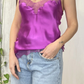 Top con pizzo in seta