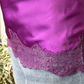 Top con pizzo in seta