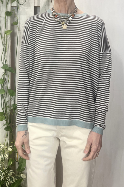 Maglia a righe misto cashmere