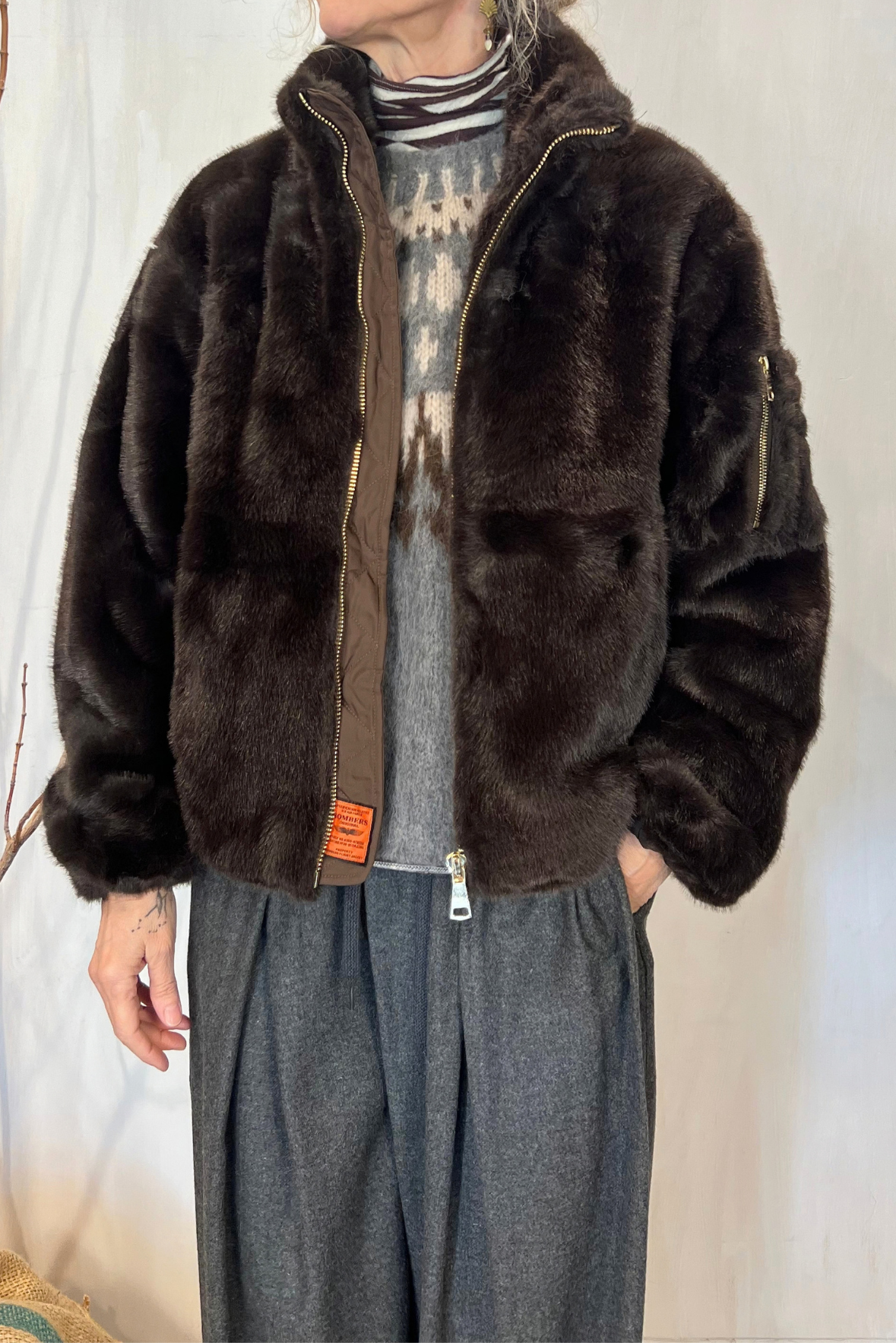 Bomber in ecopelliccia