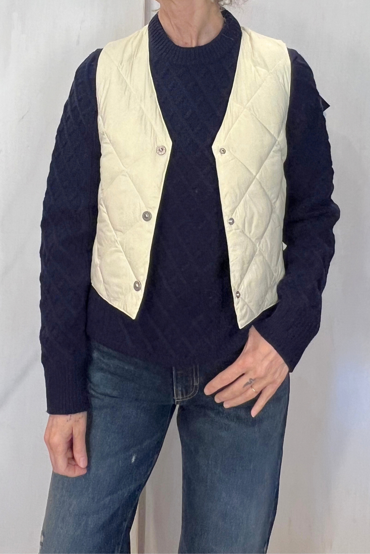 Gilet corto in piuma d'oca