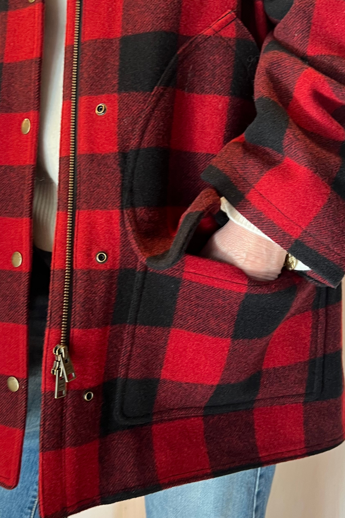 Cappotto Barn in misto lana a quadri