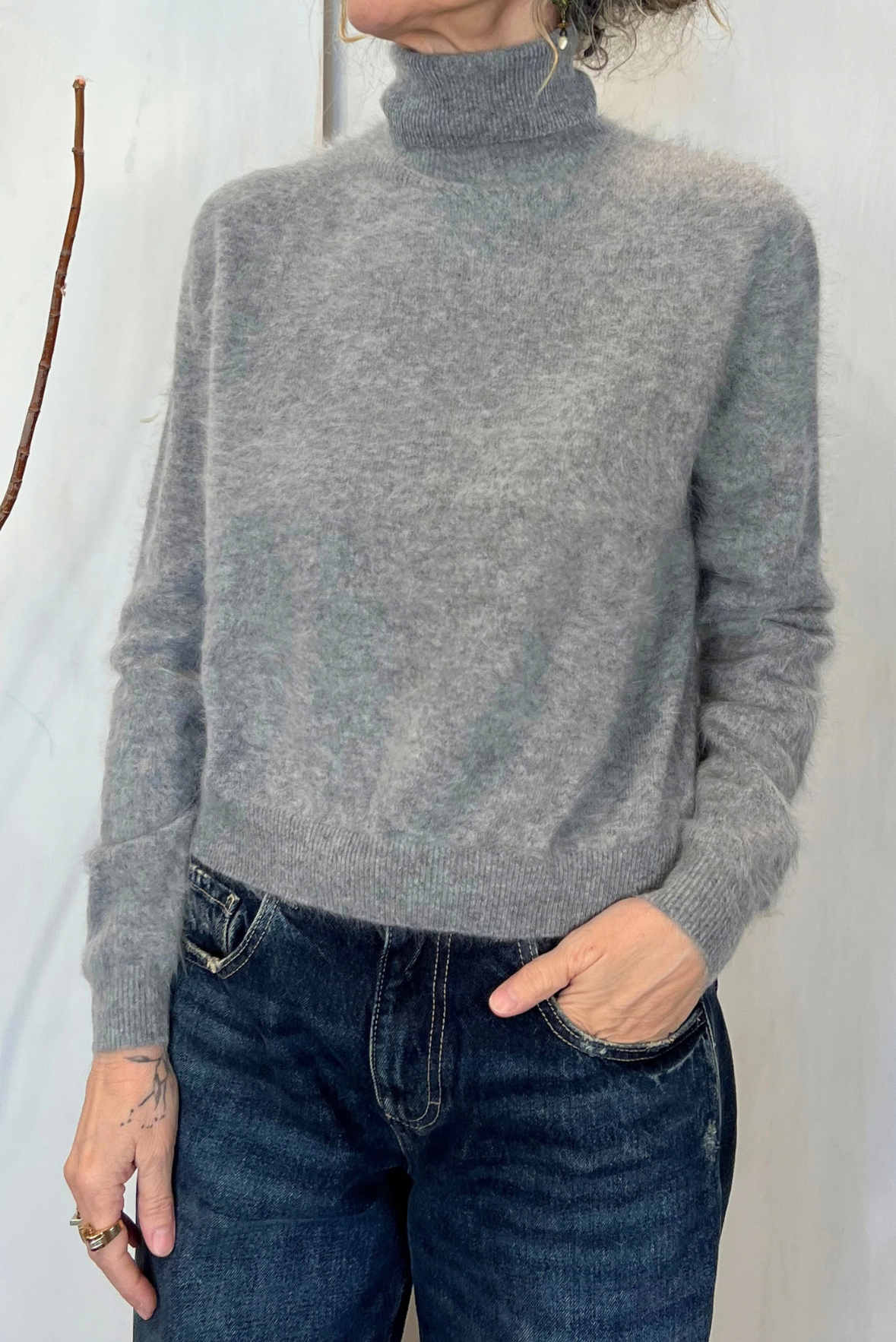 Maglia in cashmere peloso