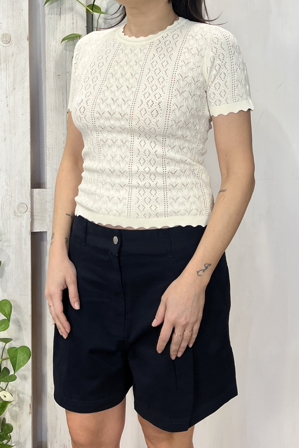 T-shirt in maglia tricot
