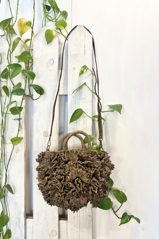 Borsa Coral in rafia