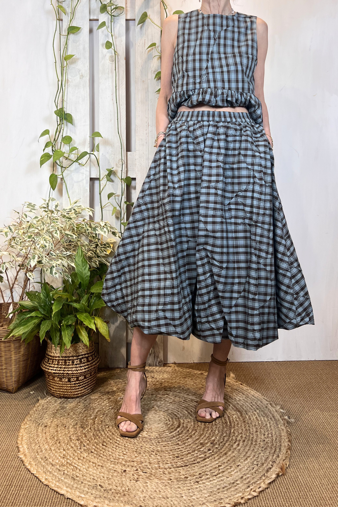 Gonna midi a quadretti