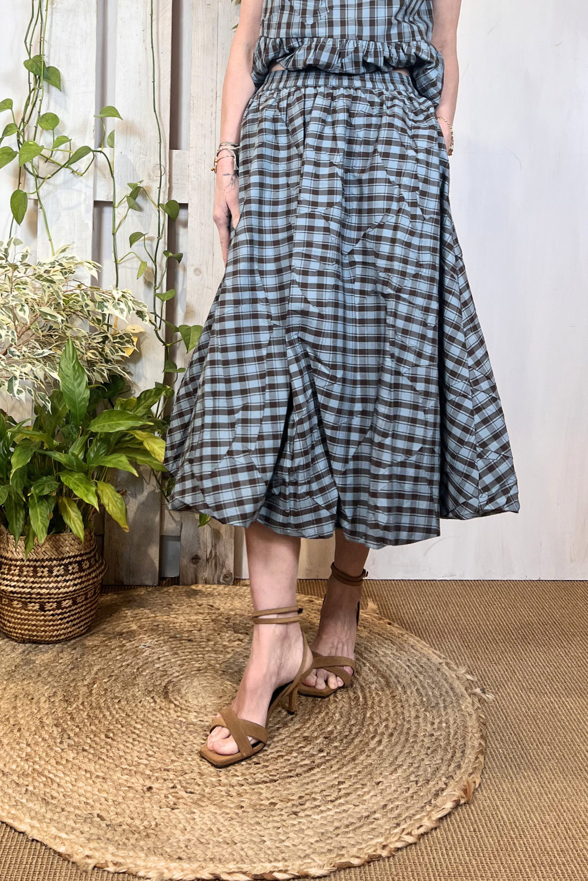 Gonna midi a quadretti