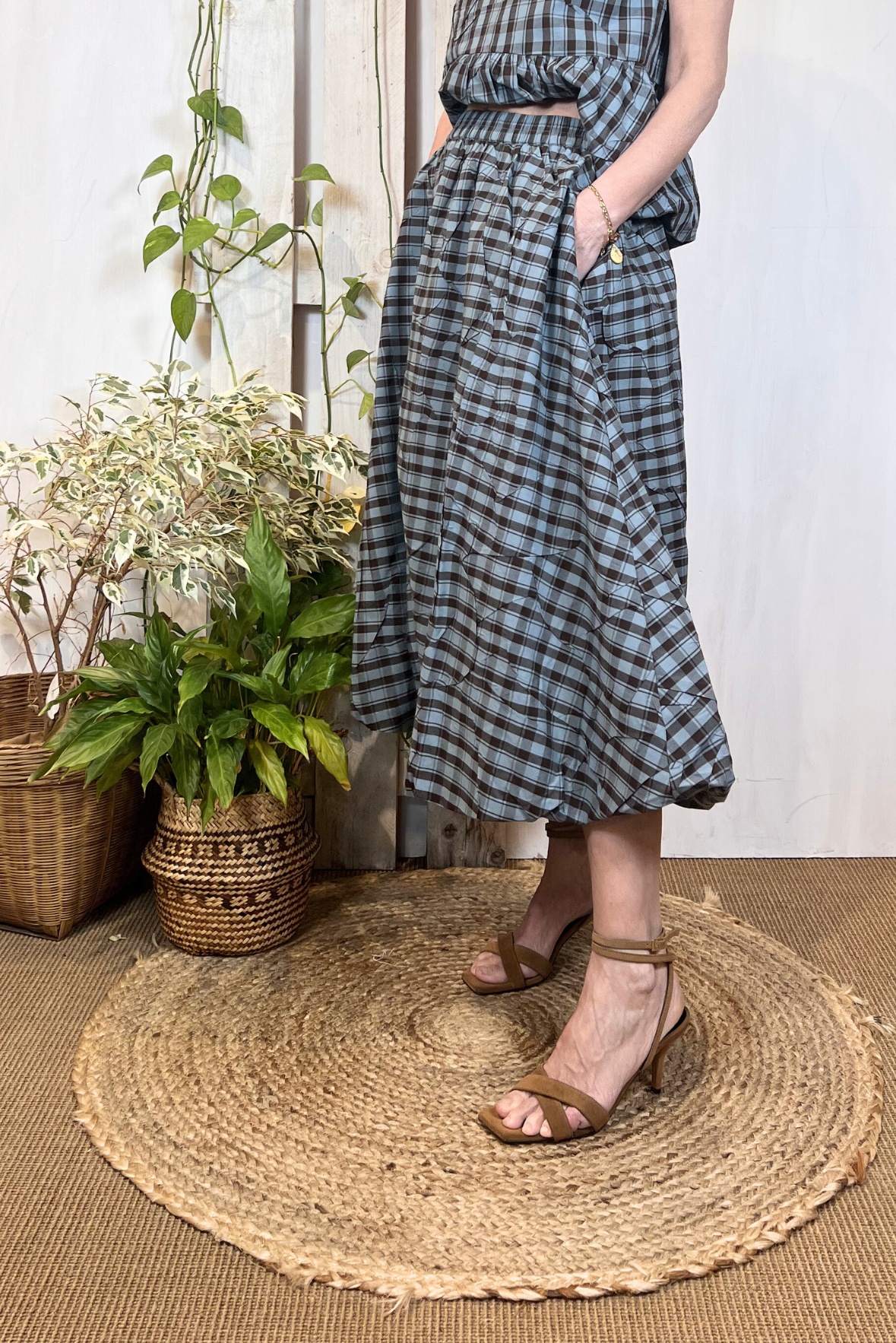 Gonna midi a quadretti