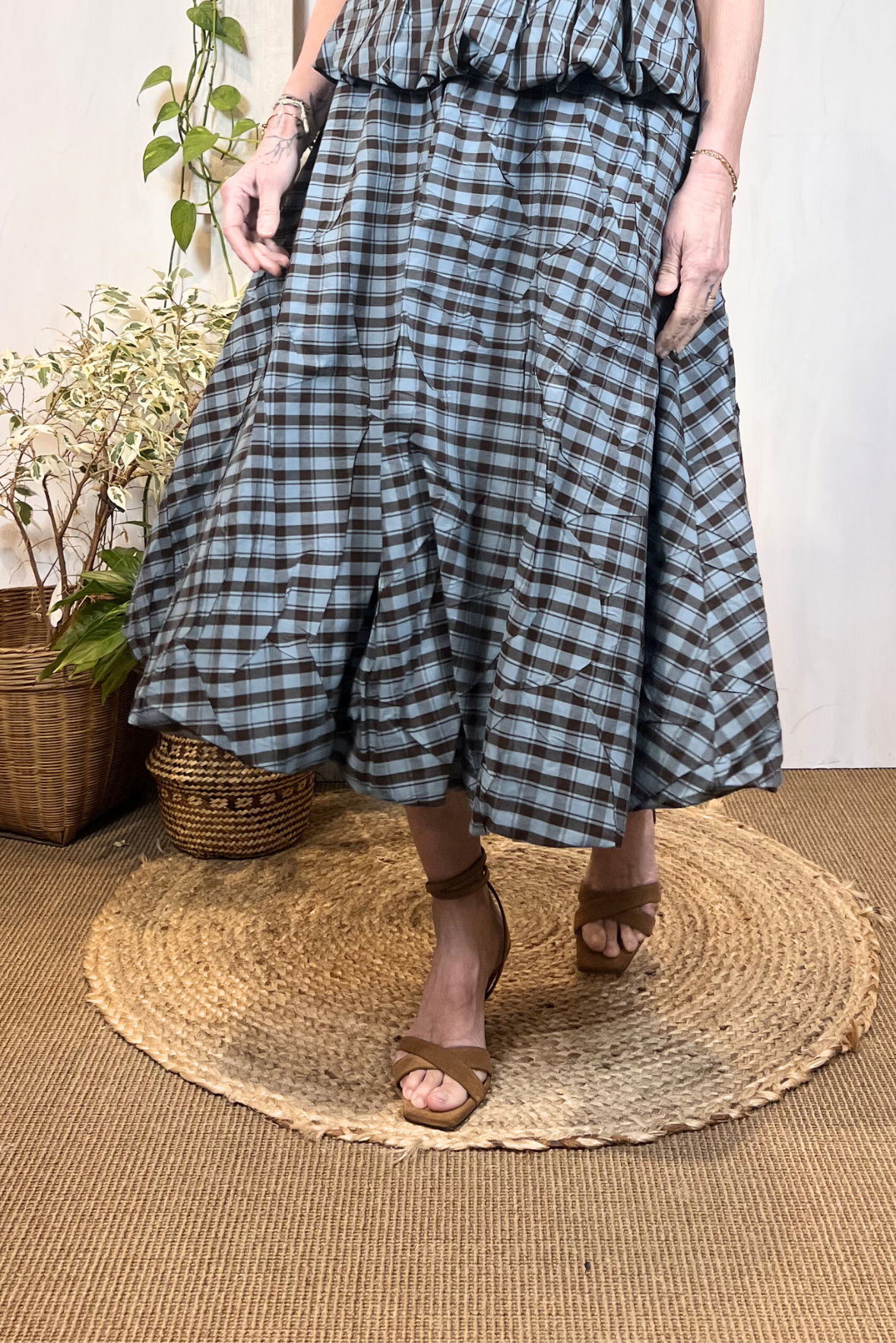 Gonna midi a quadretti