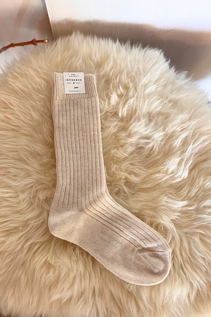 Calzino a coste misto cashere