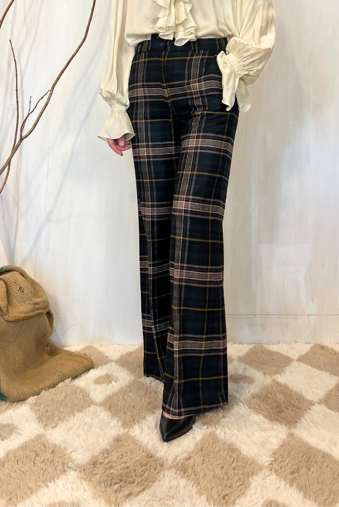 Pantalone palazzo in lana