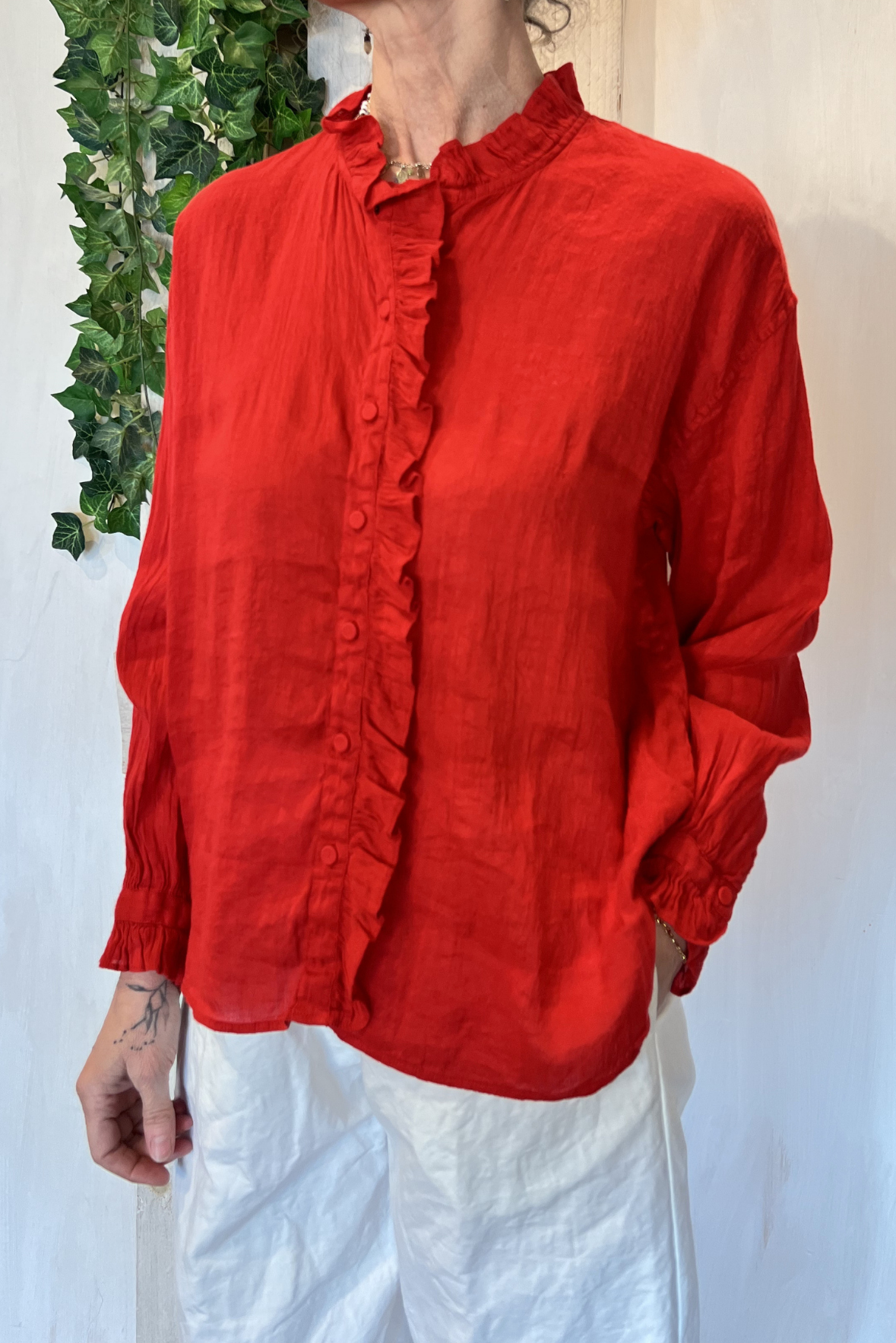 Camicia con ruches