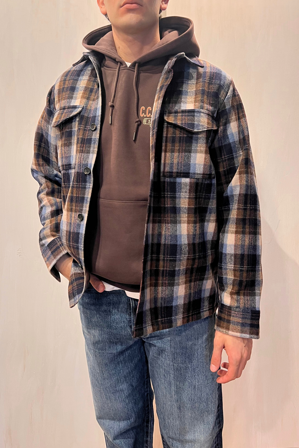 Sovracamicia check in lana