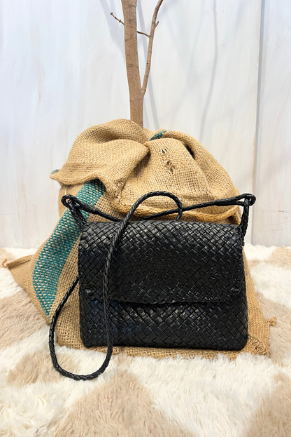 Tracolla Paris in pelle intrecciata