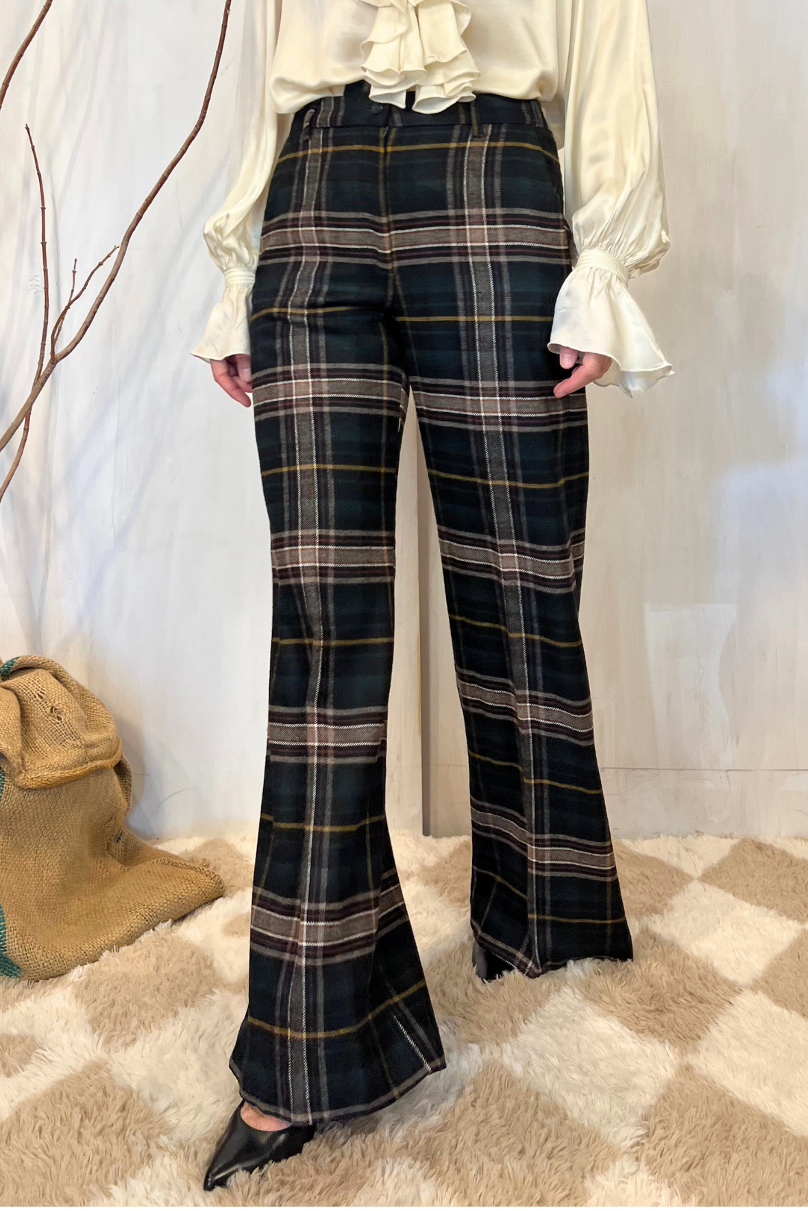 Pantalone palazzo in lana