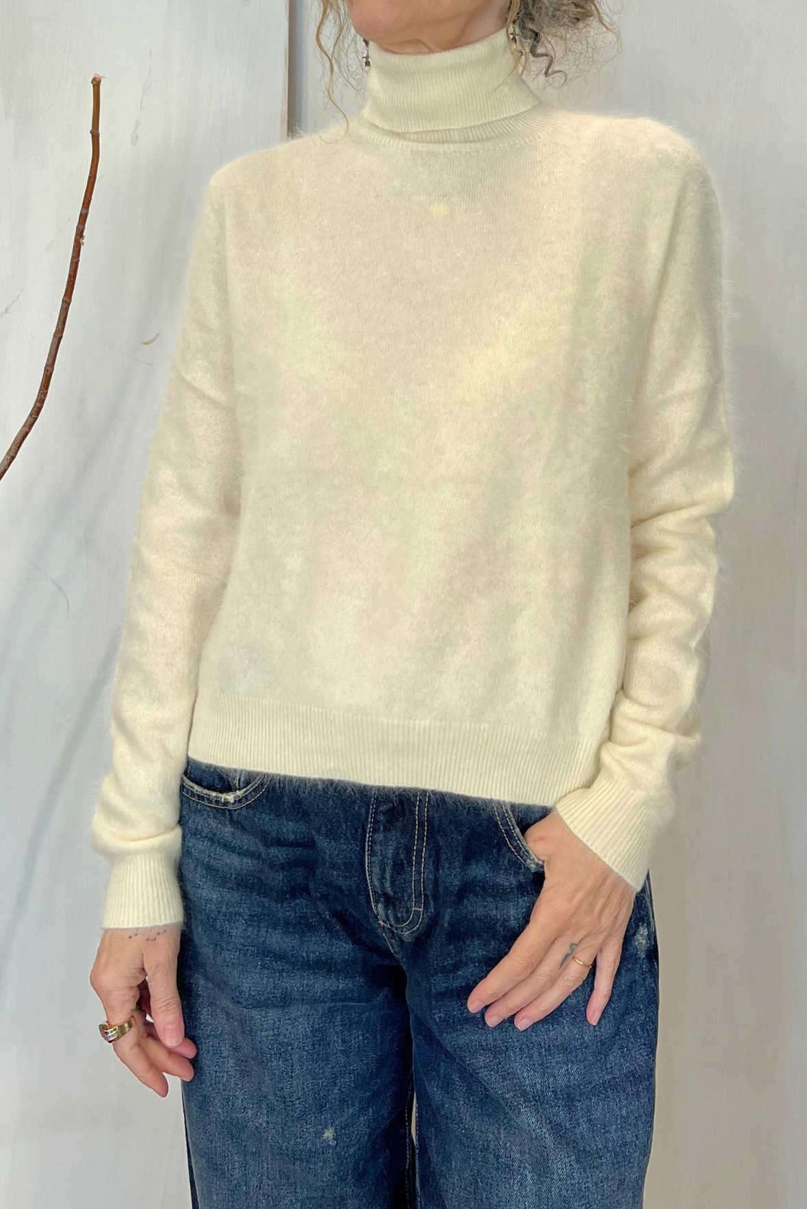 Maglia in cashmere peloso