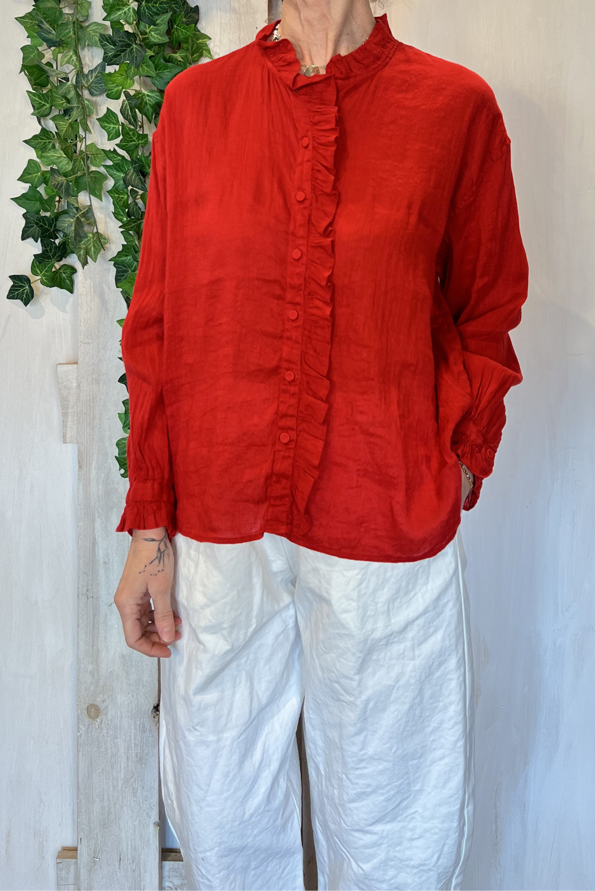Camicia con ruches