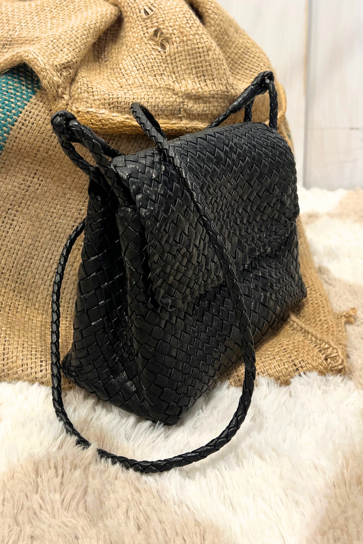 Tracolla Paris in pelle intrecciata