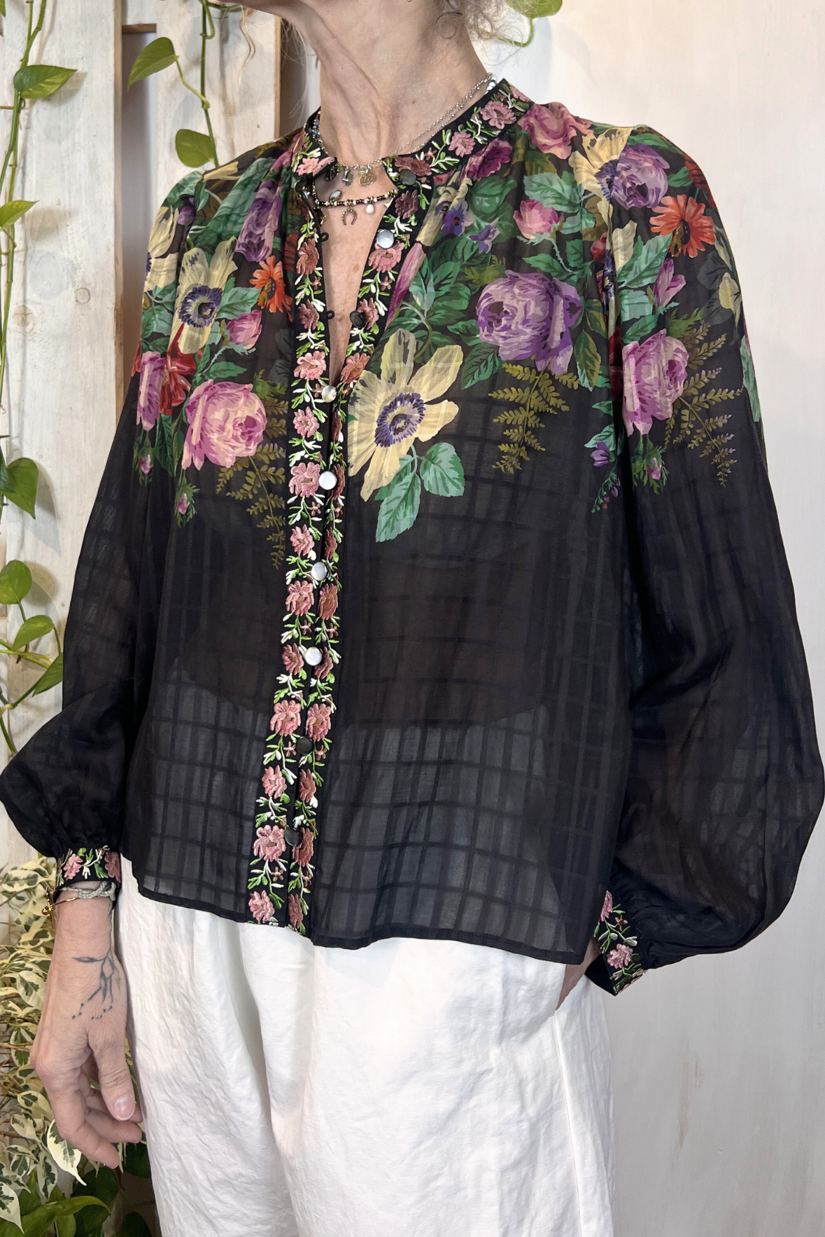 Camicia in viscosa a fantasia