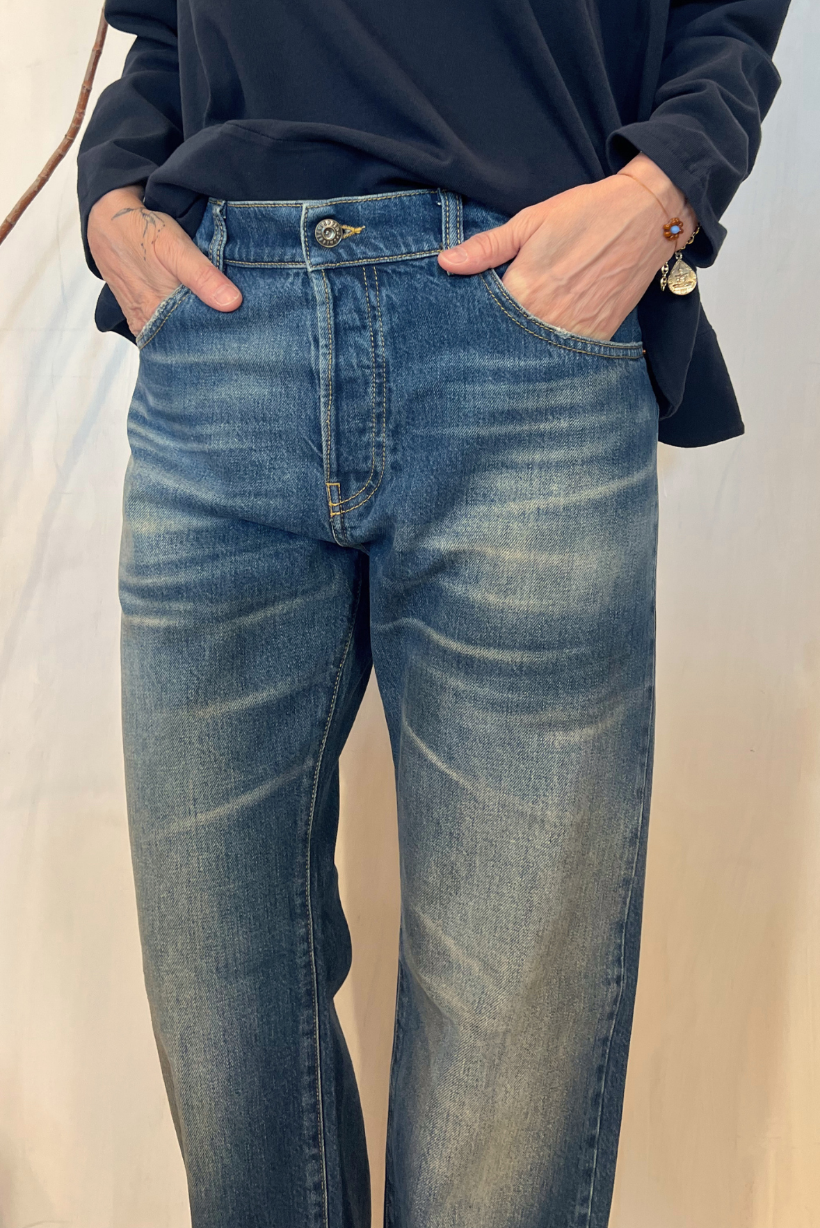 Jeans straight cimosato
