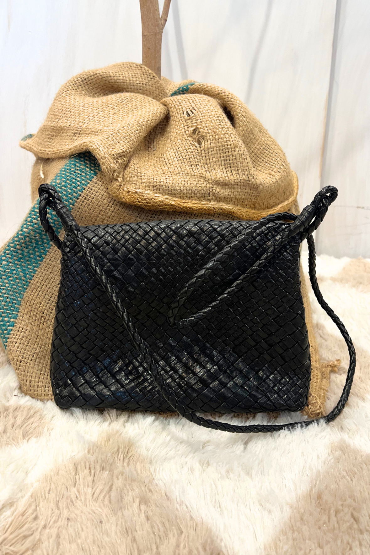 Tracolla Paris in pelle intrecciata