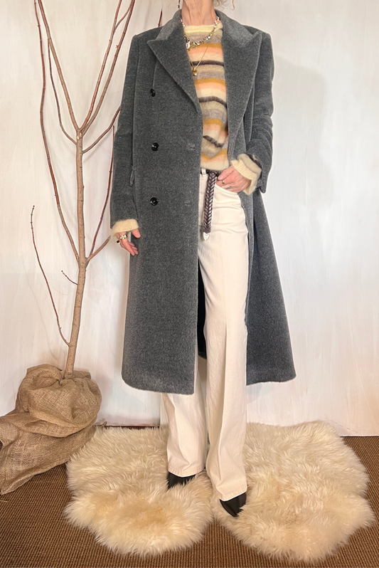 Cappotto in alpaca con cintura