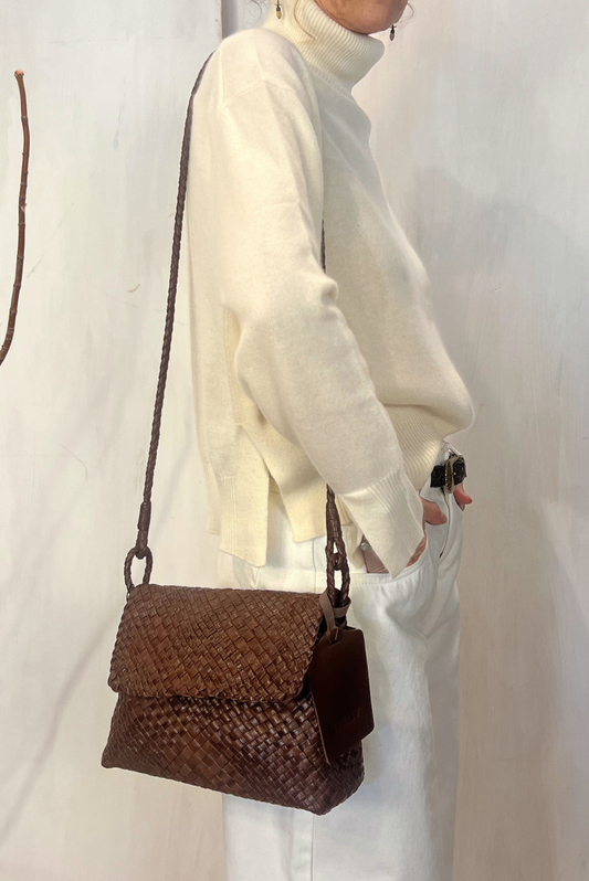 Tracolla Paris in pelle intrecciata